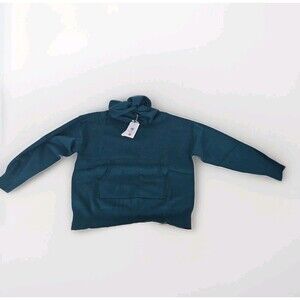 Merokeety Hoodie Sweatshirt Women Small Blue Pullover Kangroo Pocket Relaxed